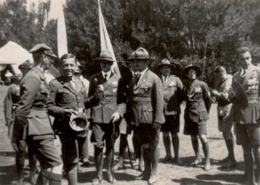 Slovanské jamboree, Praha 1931; návštěva v táboře <br>24. oddílu – polská výprava, Antonin Benjamin Svojsik<br>a Rudolf Plajner | foto: archiv střediska 24 Sever